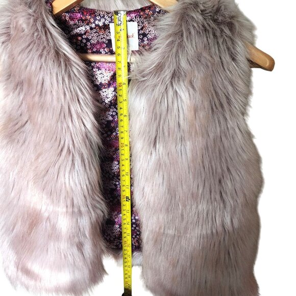 Cat & Jack Girls Faux Fur Vest L (10/12) Soft Plush Gray Sleeveless Outerwear - Picture 7 of 9
